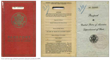 Earliest booklet-style US passports printed by the Government Printing Office (GPO)