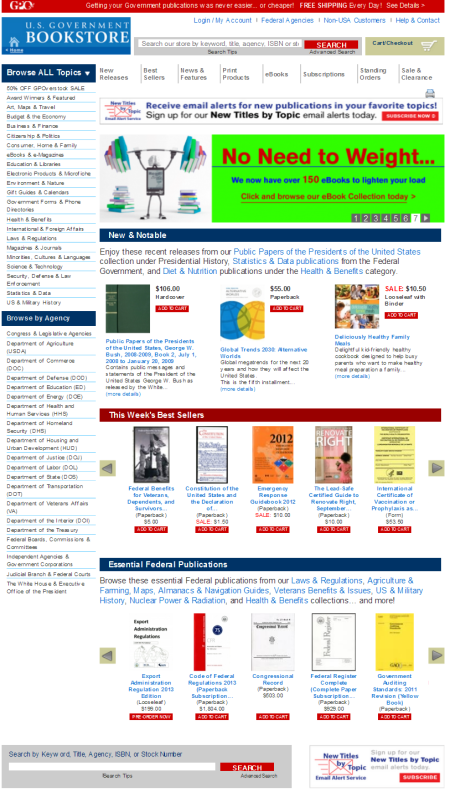 New-US-Government-Online-Bookstore-website
